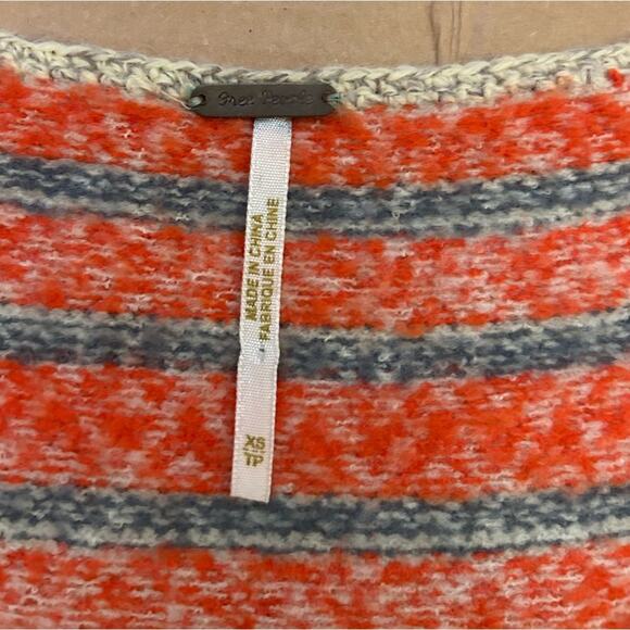 Free People fisherman knit cap sleeve babydoll fair isle wool sweater top. XS - Picture 5 of 6